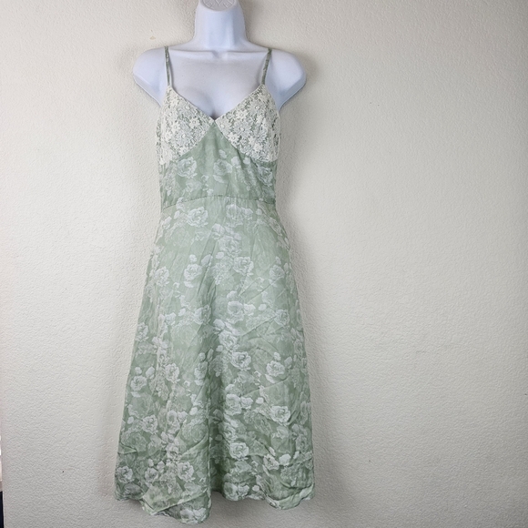 Cider Green Lace Floral Sweetheart Midi Dress NWT XS Cottagecore Spring Wedding - Picture 3 of 11